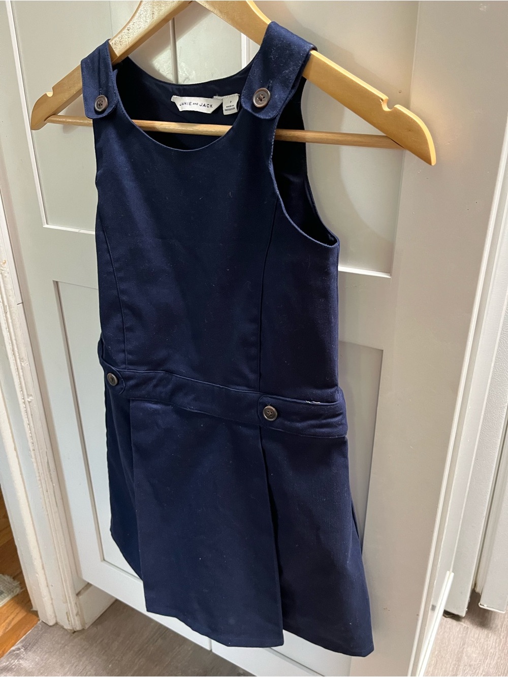 Janie and Jack Girls Navy Sleeveless School Dress 7 prep NEW